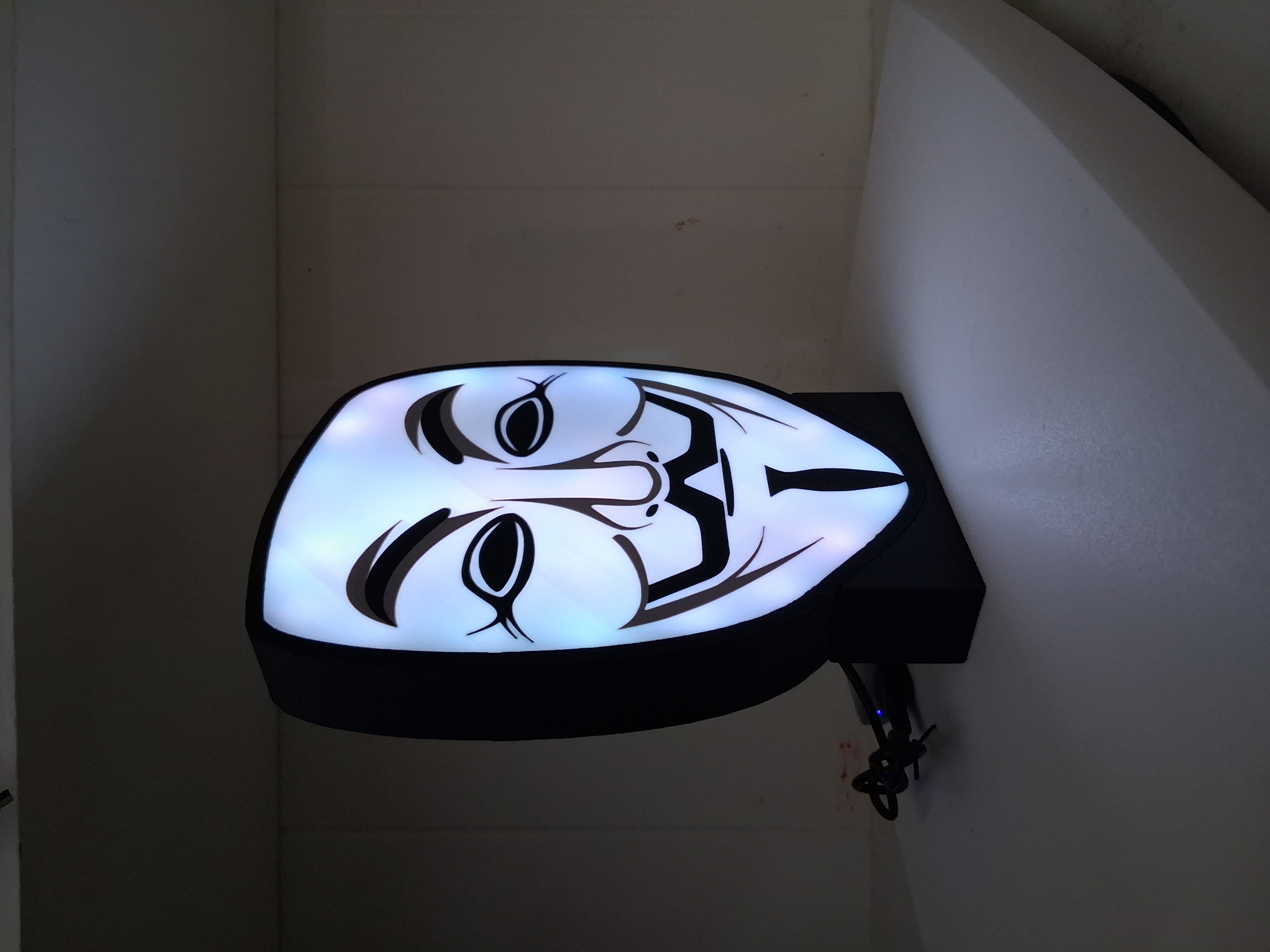 GuyFawkes LED light box – custom 3D printed – Lit Layer Creations